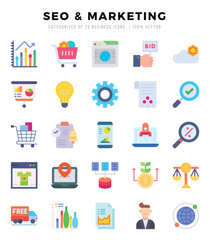 SEO & MARKETING icon pack for your website. mobile. presentation. and logo design.