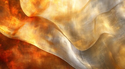 Captivating Abstract Painting Featuring White and Orange Swirls and Shapes, Evoking Emotion and Imagination Through Vivid Colors and Fluid Forms Pantone2025