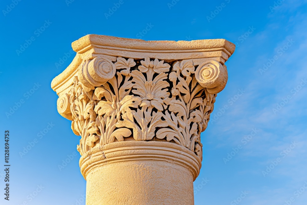 Poster the temple of hadrian with its ornate carvings captured in fine detail under the soft glow of early 