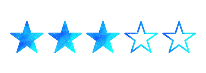 Obraz premium 水色の星空｜3つ星マーク 