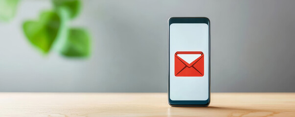 Emergency warning alert alarm on Smartphone, Email inbox alert and spam virus with warning, email security protection alert, Data network protection, Virus alarm