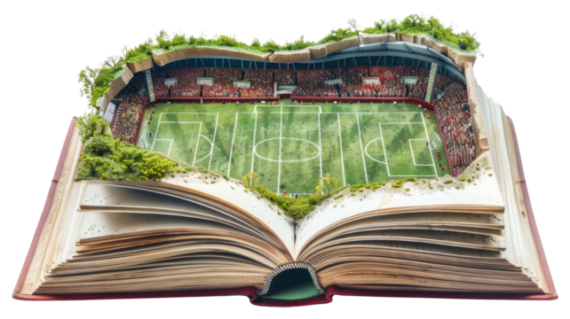 PNG Football stadium sports book publication.