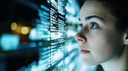 Person standing in front of a job listings board, scanning opportunities with a focused expression. The scene conveys the pursuit of career advancement and the search for meaningful employment.