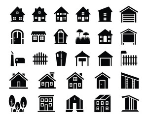Home and  interior icon set.  furniture  Sofa House icon set Silhouette vector illustration.