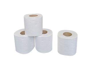 Tissue paper or toilet paper in roll, transparent background