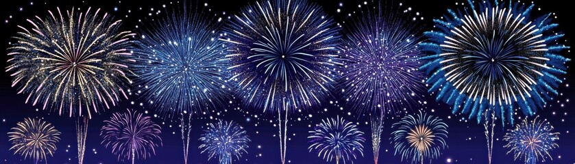 Festive Fireworks Display at Night