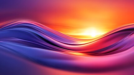 Abstract Waves Sunset Vibrant Colors Gradient Design