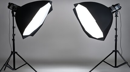 Professional Studio Lighting Setup for Photography Team in a Controlled Setting