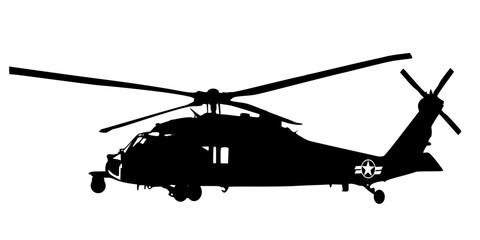 Silhouette military helicopter , navy helicopter 