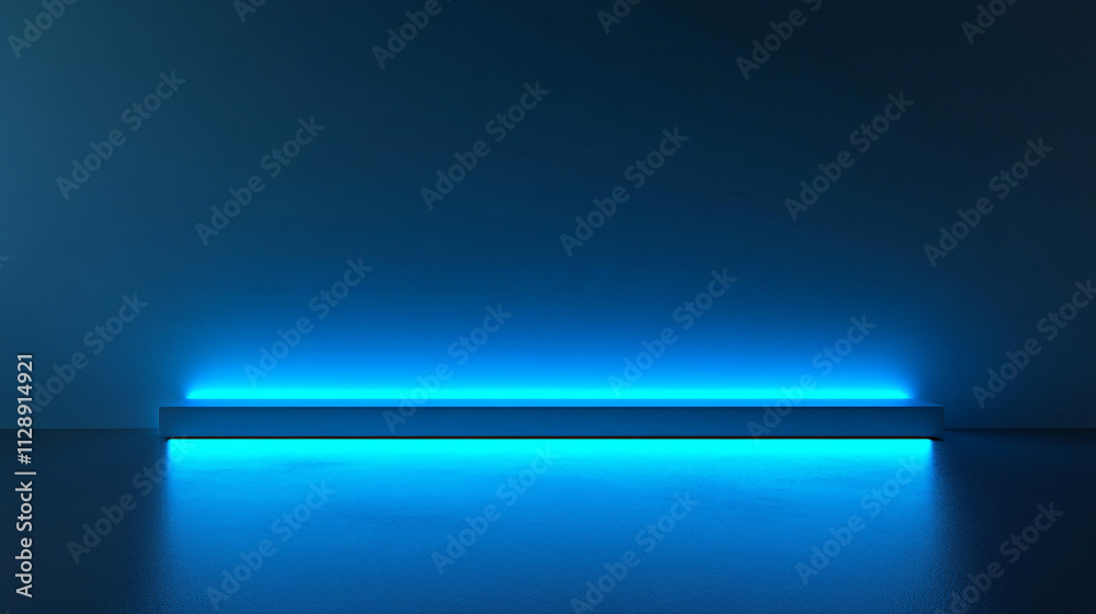 Aufkleber a soft glowing blue light enhances a minimalistic gradient design, offering a serene and elegant bac
