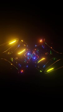 Vertical Video of Abstract Pulsating VJ Design with Seamless Rotation