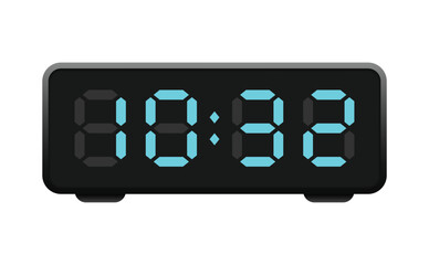 Digital clock time watch alarm modern design vector illustration background