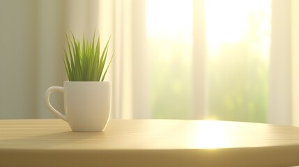Minimalist indoor plant in a sunlit room