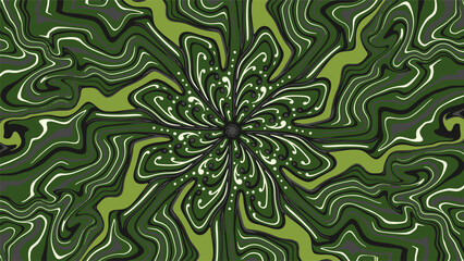 Green Fluid Swirl Background, Flowing Fluid Style Abstract Background.