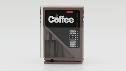ealistic 3D coffee machine model in various colors, perfect for product mockups, branding, and advertising. This modern espresso maker design adds style to kitchen decor and promotional visuals with v