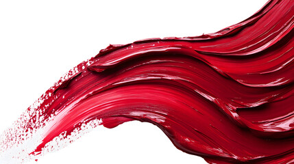Dynamic wine-red brushstroke creates fluid motion on white background, featuring textured paint with&nbsp;glossy finish and diagonal movement, showcasing energetic artistic expression&nbsp;and gradient blending