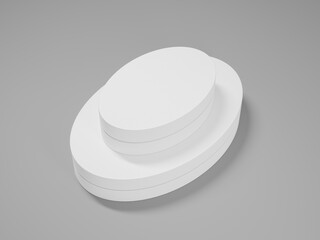 oval shape boxes mockup, set of egg-shape rigid paper boxes packaging, elliptical jewelry storage, ellipse cardboard container, stack of ovoid packaging, close lid white ovate gift boxes, oval box