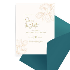 wedding invitation card with flower ornament