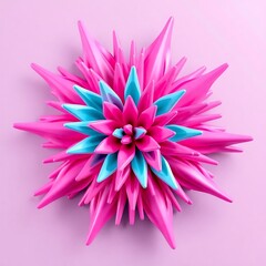 A pink and blue flower with a purple center