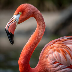 close up on beautiful flamingo