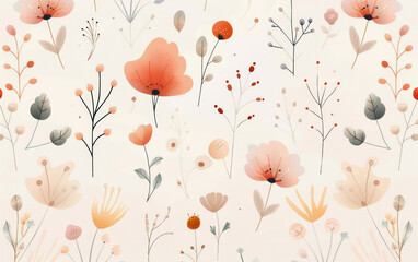 Retro style floral texture art background

