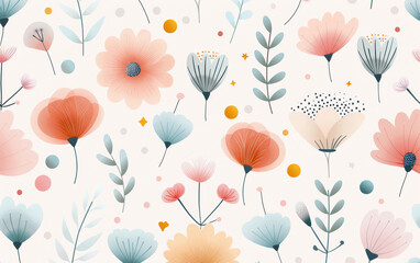 Obraz premium Retro style floral texture art background 
