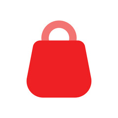Pixelated Red Handbag Icon, Simple Minimalist Design