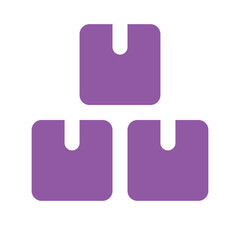 Stack of three purple rectangular blocks, simple minimalist design.