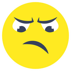 A colored design icon of sad face