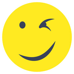 Vector design of winking emoji