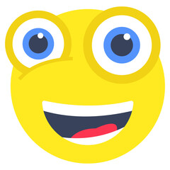 A creative design icon of surprised face