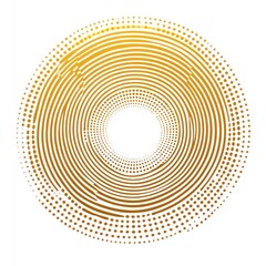 Abstract gold concentric circles and dots design.
