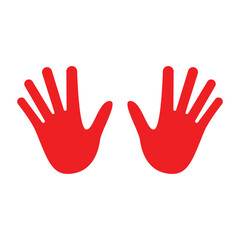 Two Red Hand Print Vector