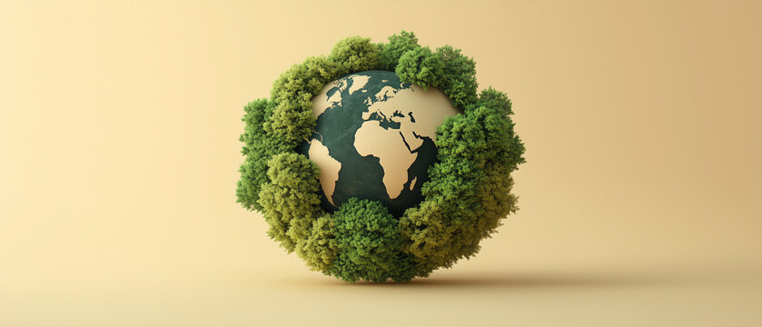 Earth Encircled by Lush Green Trees.