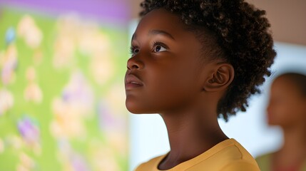 Curious child exploring interactive exhibits at a museum