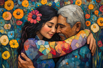 Fototapeta premium A warm and heartfelt celebration of hugs, spreading kindness, love, and connection between friends, family, and strangers to brighten the day and share joy