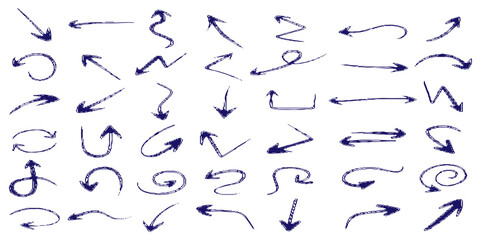 Arrows big blue set icons. Arrow icon. Arrow vector collection. Arrow. Cursor. Modern simple arrows. Vector illustration