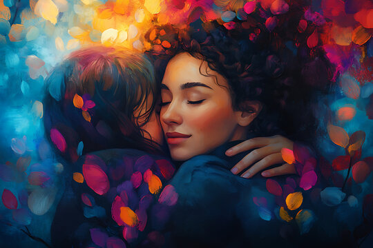 A warm and heartfelt celebration of hugs, spreading kindness, love, and connection between friends, family, and strangers to brighten the day and share joy