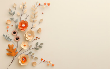 Fototapeta premium Retro style floral texture art background 