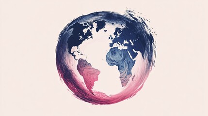 Dynamic 2D Rotating World Map Animation with Globe Looping on Itself