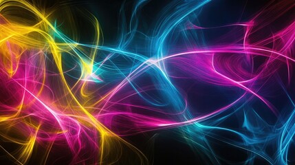 Neon abstract patterns pulsating with energy