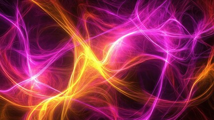 Obraz premium Neon abstract patterns pulsating with energy