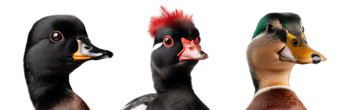 set of duck isolated on a transparent background