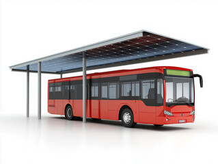 Modern bus station with solar panel roof showcasing sustainable public transport solutions