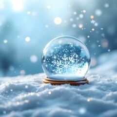 glass ball in snow