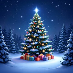 Obraz premium christmas tree with gifts