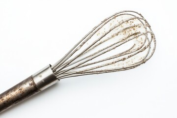 A Rusty Whisk with Dried Batter Remains: Close-up Photography of a Baking Utensil