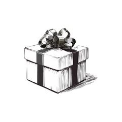 Christmas Gift Present Sketch Celebration Decoration Winter Event Festival of X-Mas
