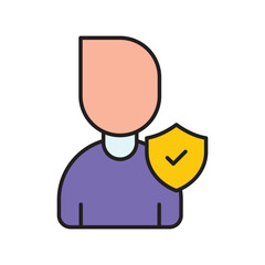 Insurance Agent color line icon with white background vector stock illustration