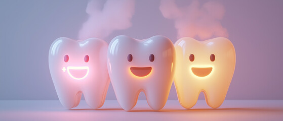 Fototapeta premium Happy Teeth Characters.